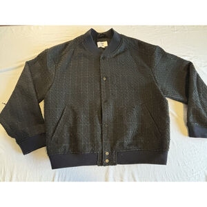 Mode of One Men’s Textured Bomber Jacket XL Black Wool Blend